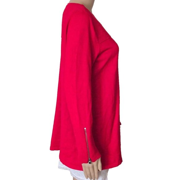 Chico's red Sweater Shirt long sleeve Women's Chico's Size 1 US M - Picture 2 of 6